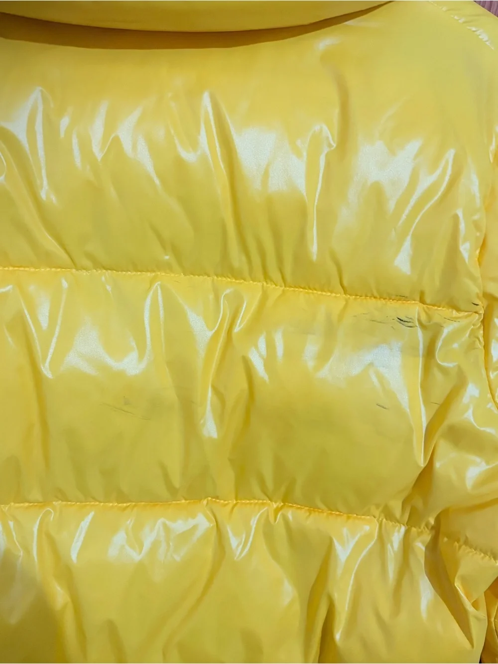 Michael Kors Bright Yellow Quilted Puffer Jacket with Hood